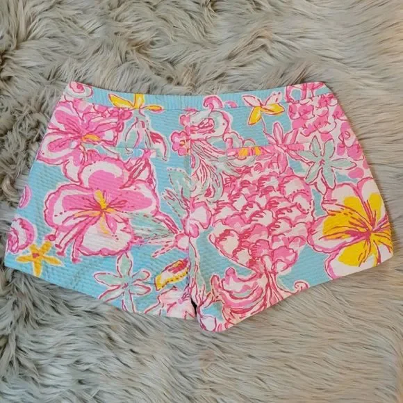 Lilly Pulitzer Bright Floral Cotton Shorts Size 4 - Picture 3 of 7